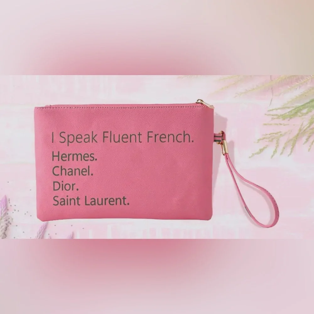 “I Speak Fluent” Chic Green Wristlet/Clutch New - Picture 4 of 4